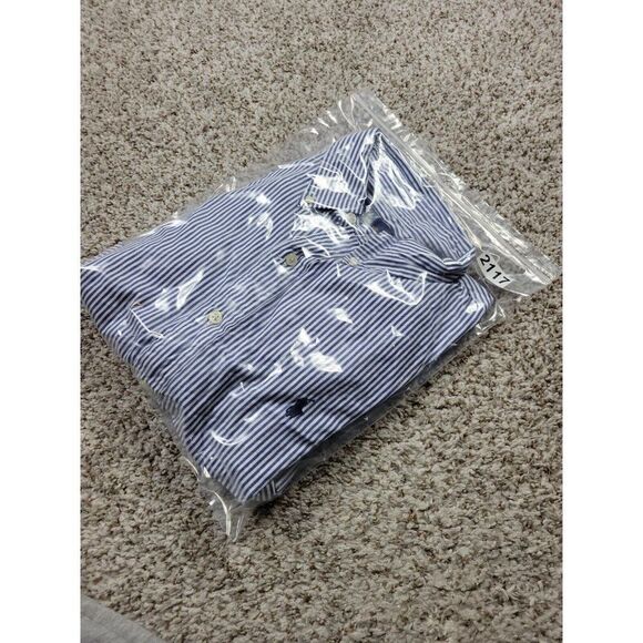 Polo Ralph Lauren Shirt Mens 16/40-41 Blue Striped Button Down Ling Sleeve - Picture 7 of 7